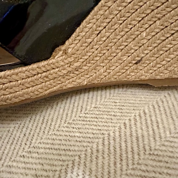 LK Bennett Black Patent Espadrille Wedges 39.5 - Picture 12 of 15